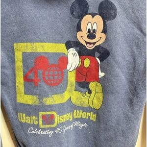 Disney Hanes 40th Anniversary Blue Zip Hoodie Size S